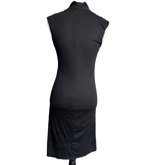 Helmut Lang Womens Grey and Black Sleeveless Wrap Dress With Ruching Size S - Picture 3 of 6